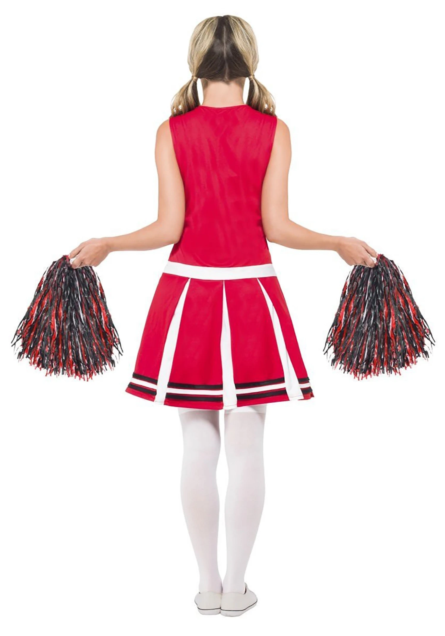 Smiffys Women's Red Cheerleader Costume 4 Smiffys Women's Red Cheerleader Costume - Image 2