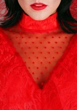 Red Gothic Wedding Dress Costume For Women -Halloween Costumes womens red gothic wedding dress alt 1