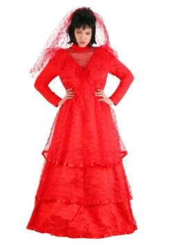 Red Gothic Wedding Dress Costume For Women -Halloween Costumes womens red gothic wedding dress alt 7