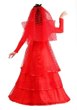 Red Gothic Wedding Dress Costume For Women -Halloween Costumes womens red gothic wedding dress alt 9