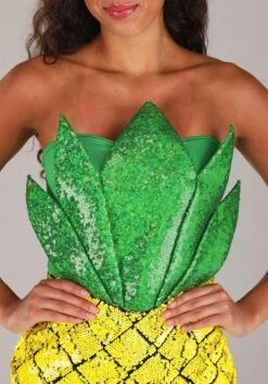 Sequin Pineapple Costume Dress For Women 7 Sequin Pineapple Costume Dress For Women -Halloween Costumes womens sequin pineapple costume alt 2