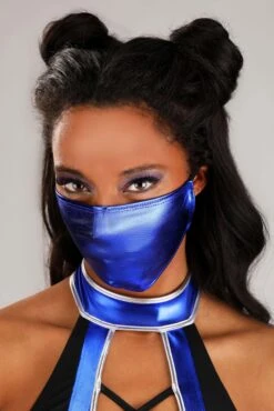 Sexy Blue Mortal Ninja Costume For Women -Halloween Costumes womens sexy blue mortal ninja costume alt 4