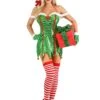 Women's Sexy Green Glitter Elf Costume