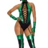 Forplay Sexy Green Video Game Kombat Fighter Costume For Women -Halloween Costumes womens sexy green video game kombat fighter