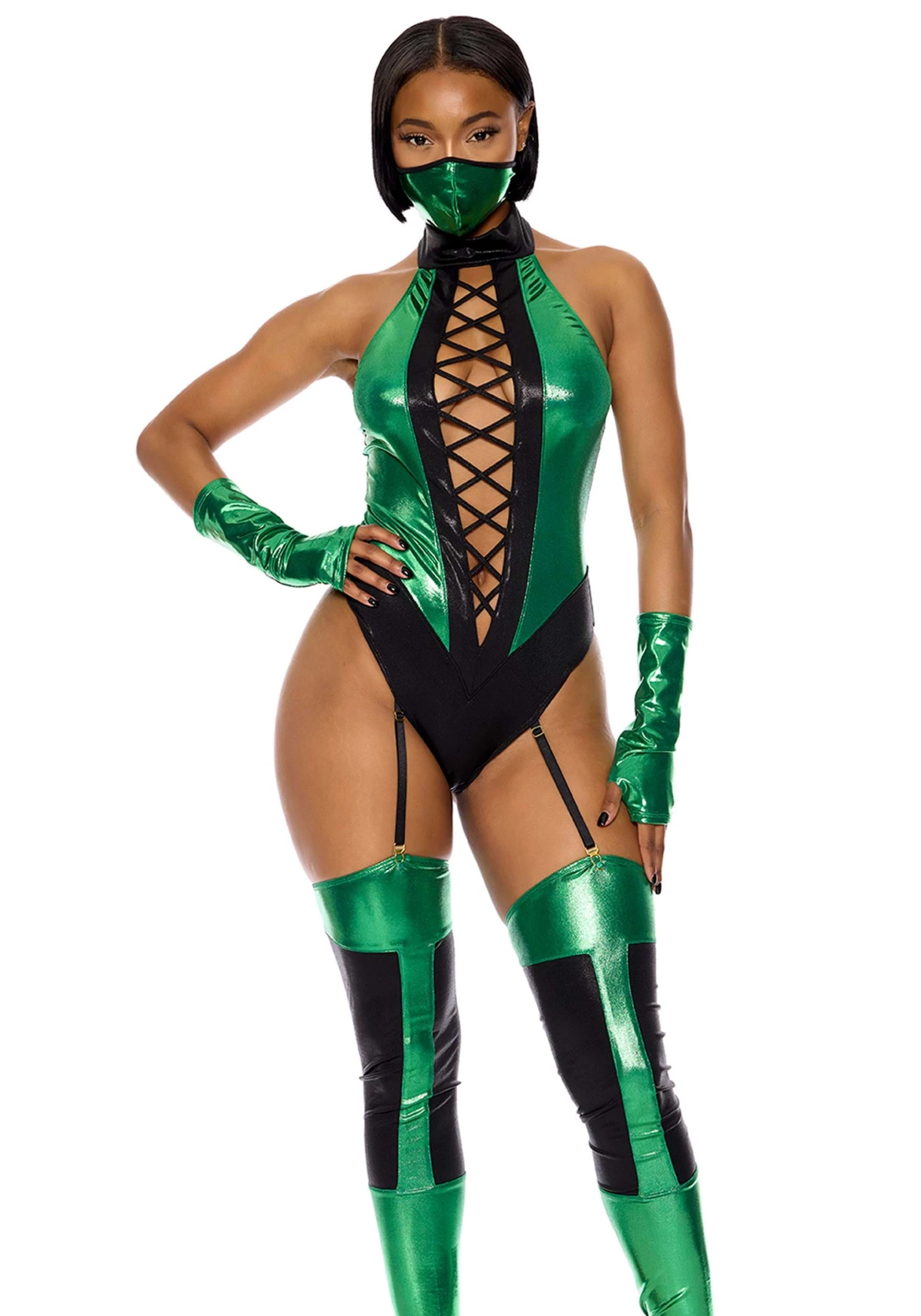 Forplay Sexy Green Video Game Kombat Fighter Costume For Women 3 Forplay Sexy Green Video Game Kombat Fighter Costume For Women