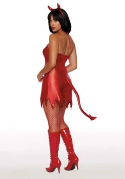 Dreamgirl Sexy Metallic Devil Costume Dress For Women -Halloween Costumes womens sexy metallic devil costume dress alt 2