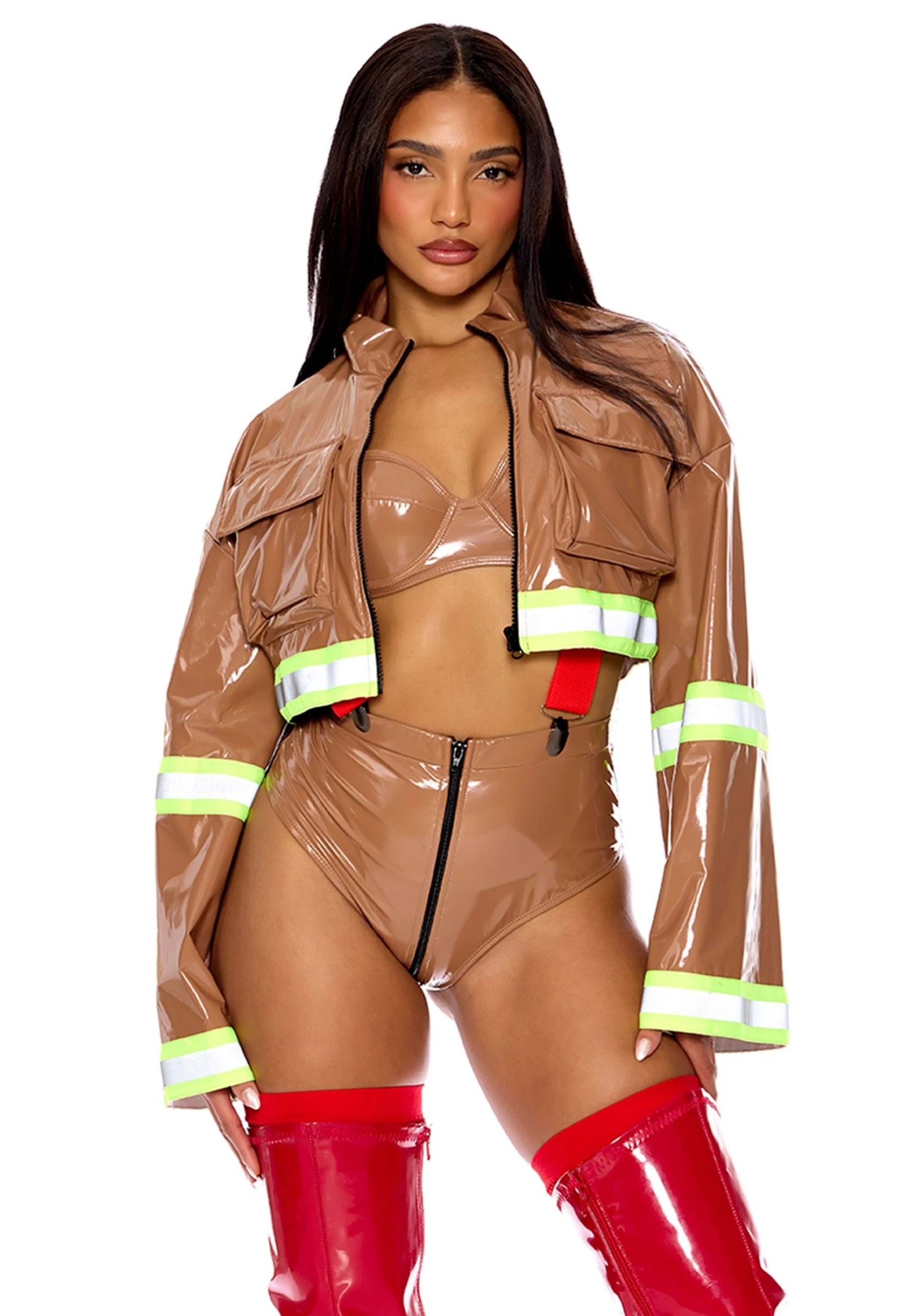 Forplay Sexy Patent Fire Fighter Captain Costume For Women 3 Forplay Sexy Patent Fire Fighter Captain Costume For Women