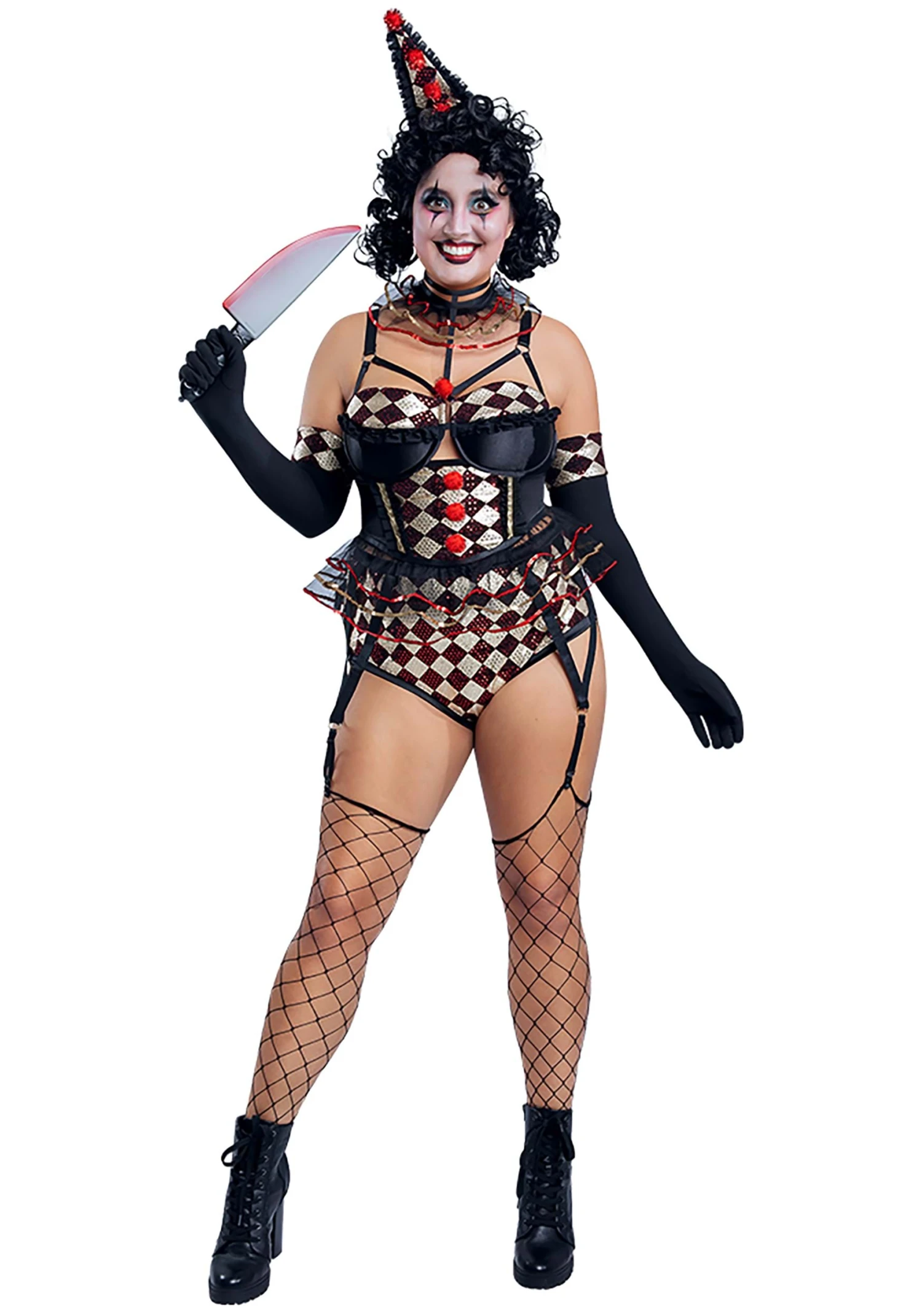 Plus Size Sexy Killer Clown Costume For Women 3 Plus Size Sexy Killer Clown Costume For Women