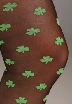 Shamrock Tights For Women -Halloween Costumes womens shamrock tights alt 2