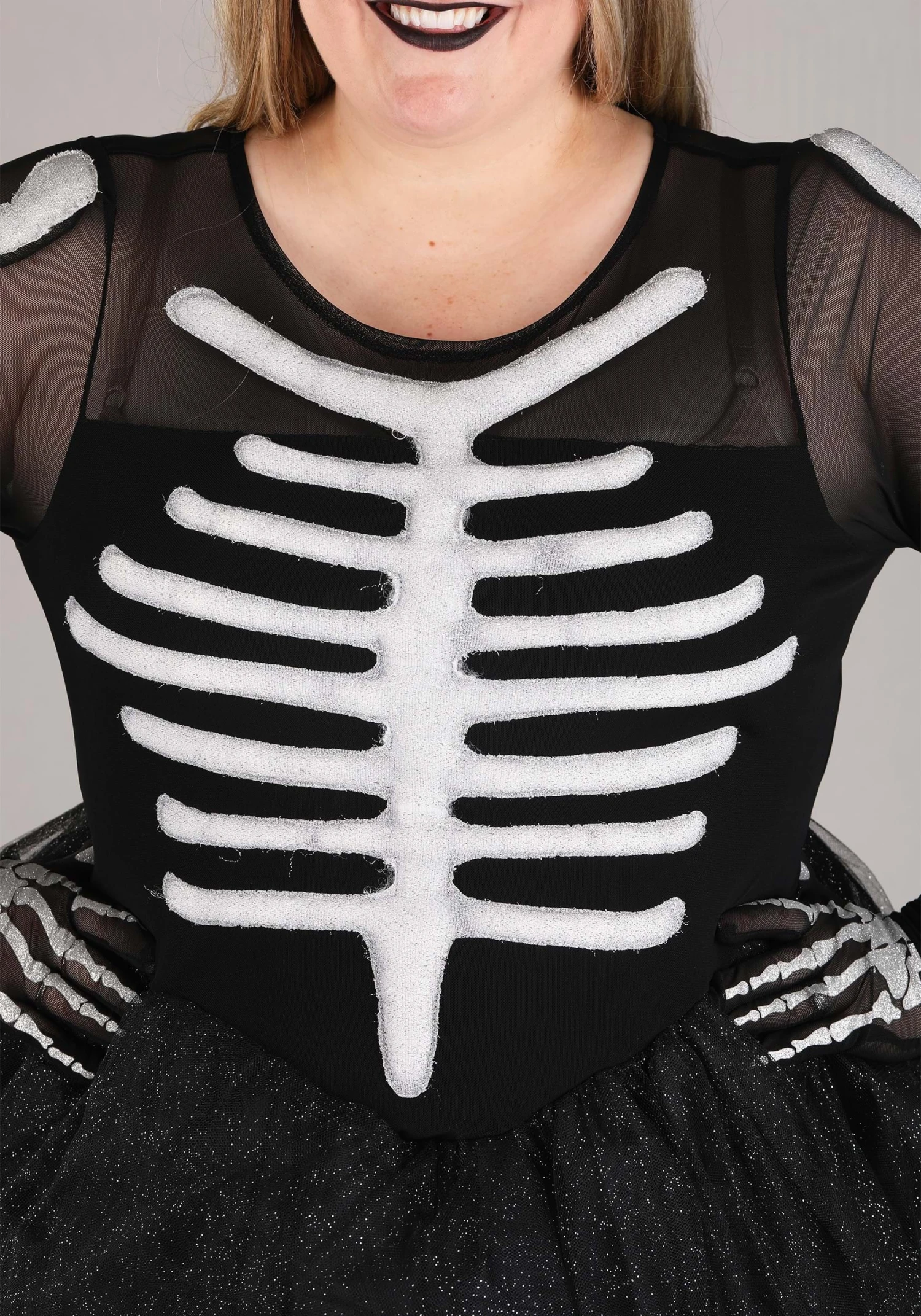 Women's Skeleton Beauty Plus Size Costume Dress 4 Women's Skeleton Beauty Plus Size Costume Dress - Image 2