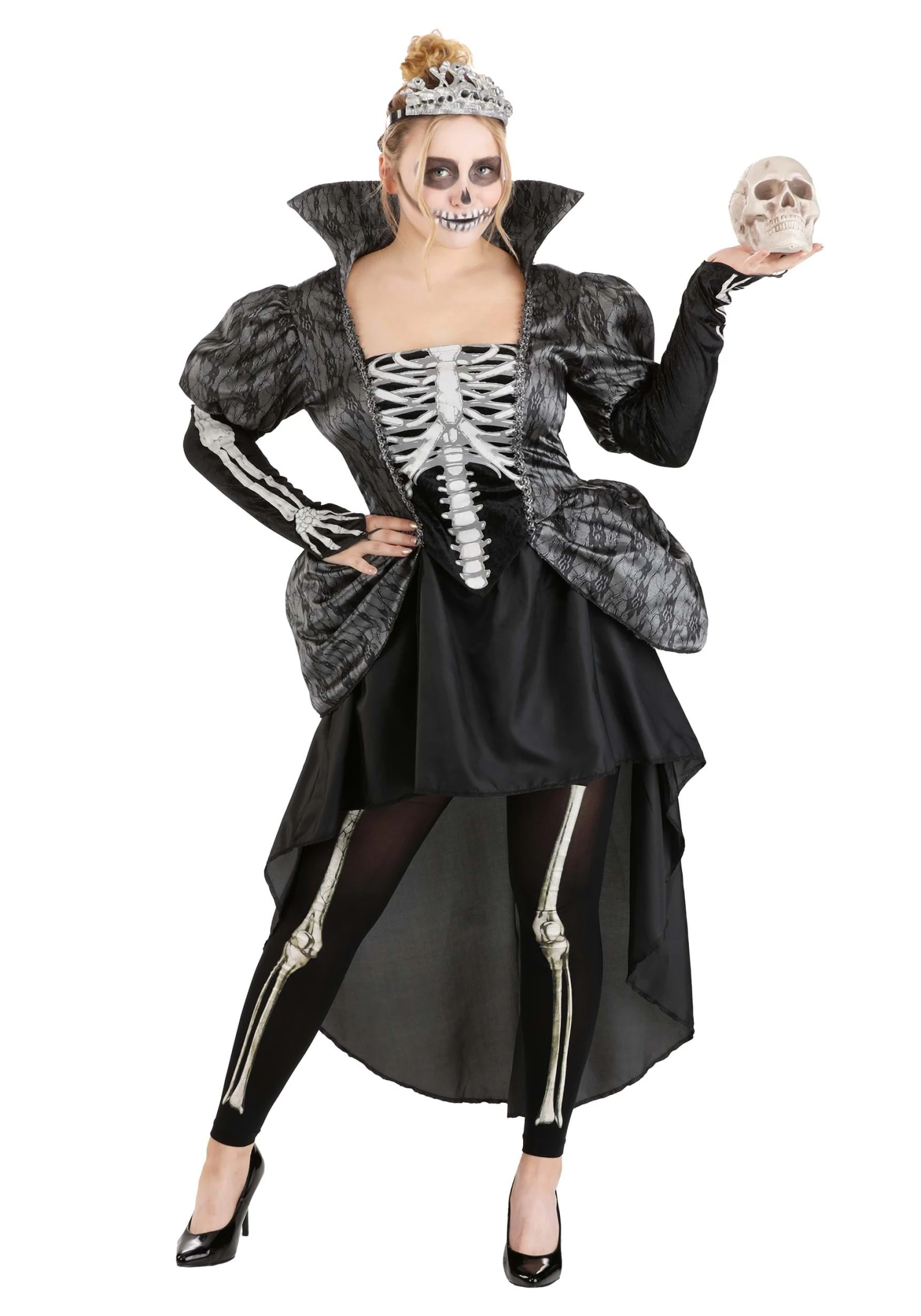 Fun World Women's Skeleton Queen Costume 4 Fun World Women's Skeleton Queen Costume - Image 2