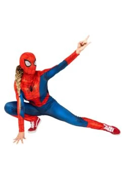 JAZWARES Classic Spider-Man Costume For Women -Halloween Costumes womens spider man classic costume alt 3