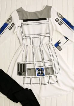 Star Wars I Am R2D2 Skater Dress Costume For Women -Halloween Costumes womens star wars i am r2d2 skater dress costume 3