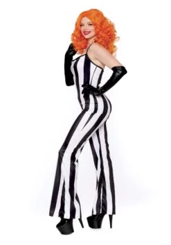 Dreamgirl Striped Jumpsuit Costume For Women -Halloween Costumes womens striped jumpsuit alt 2