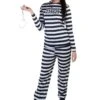 Women's Striped Prisoner Costume -Halloween Costumes womens striped prisoner costume