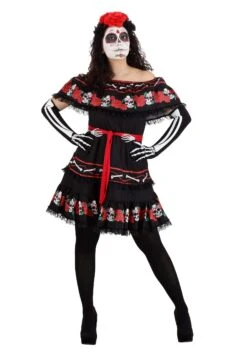 Women's Sugar Skull Costume -Halloween Costumes womens sugar skull costume alt 1