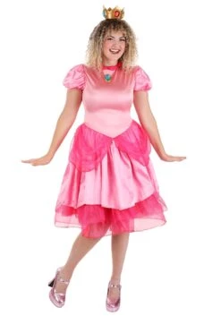 Disguise Super Mario Deluxe Princess Peach Costume For Women 13 Disguise Super Mario Deluxe Princess Peach Costume For Women -Halloween Costumes womens super mario deluxe princess peach costume alt 5