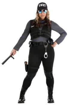 Women's SWAT Babe Costume -Halloween Costumes womens swat babe costume alt 2