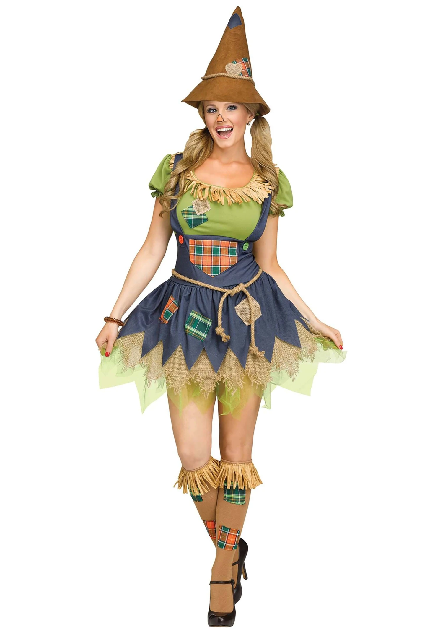 Fun World Sweet Scarecrow Women's Costume Dress 3 Fun World Sweet Scarecrow Women's Costume Dress