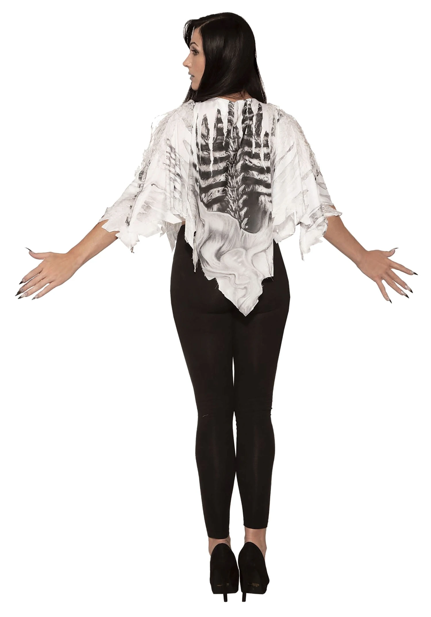 Tattered Skeleton Poncho Women's Costume 4 Tattered Skeleton Poncho Women's Costume - Image 2
