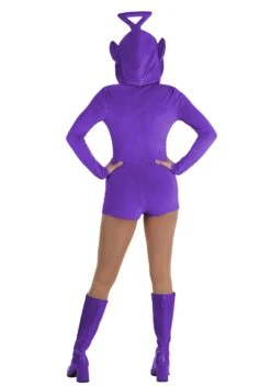 Teletubbies Women's Tinky Winky Romper Costume 11 Teletubbies Women's Tinky Winky Romper Costume -Halloween Costumes womens tinky winky teletubbies romper alt 5