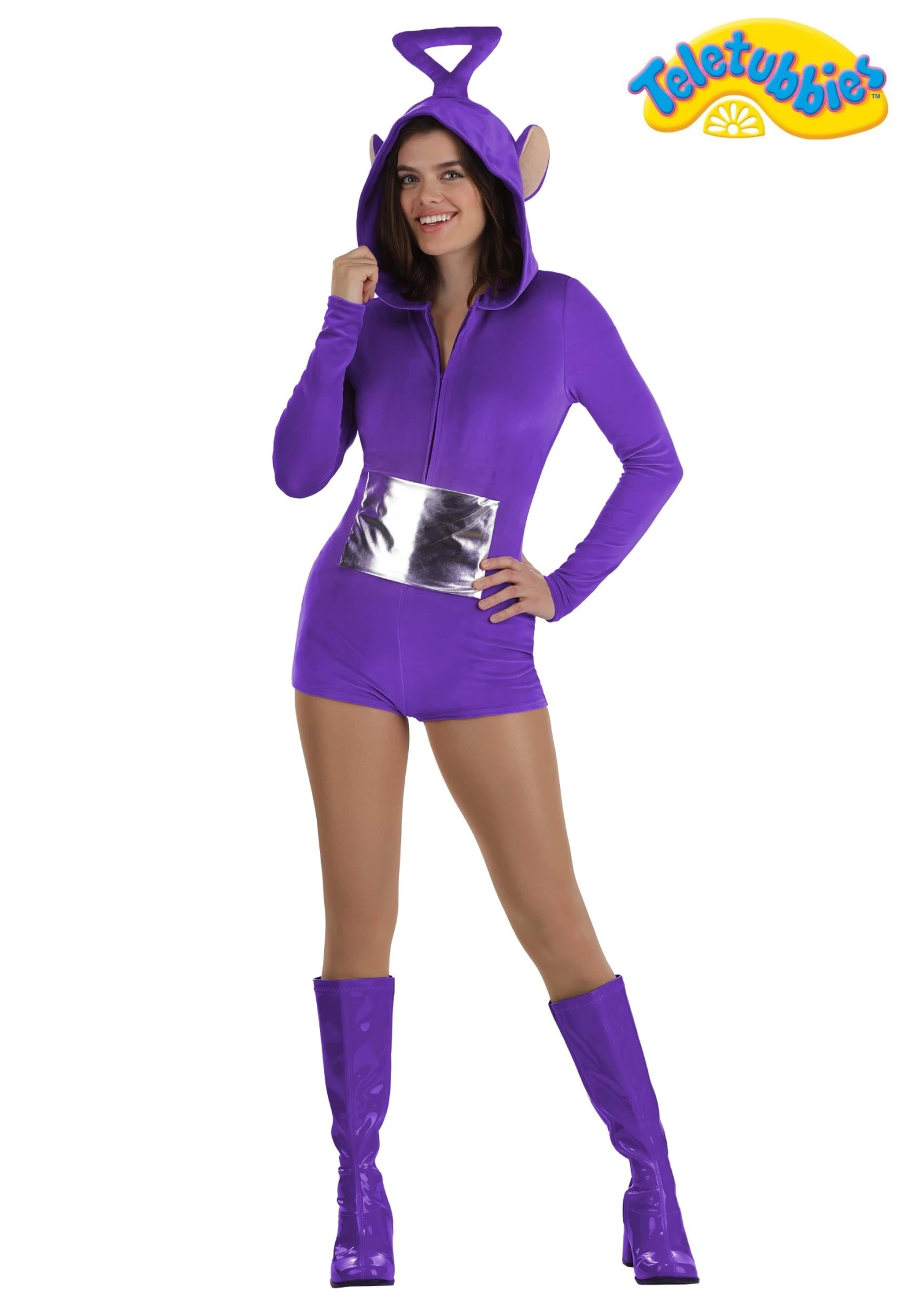 Teletubbies Women's Tinky Winky Romper Costume 3 Teletubbies Women's Tinky Winky Romper Costume