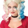 Two Tone Harlequin Pigtail Women's Costume Wig 1 Two Tone Harlequin Pigtail Women's Costume Wig -Halloween Costumes womens two tone harlequin pigtail wig