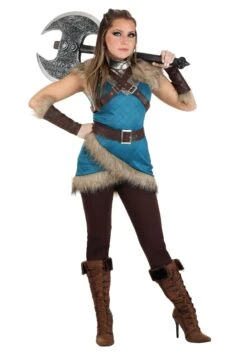 Deluxe Valhalla Viking Costume For Women