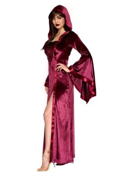 Dreamgirl Velvet Hooded Renaissance Maiden Costume For Women -Halloween Costumes womens velvet hooded renaissance maiden alt 2