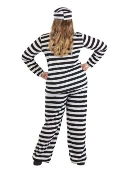 Women's Striped Prisoner Costume 11 Women's Striped Prisoner Costume -Halloween Costumes womens vintage striped prisoner costume alt 2