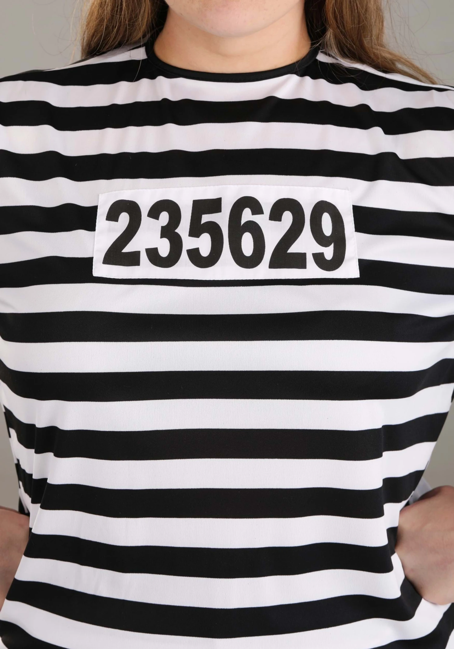 Women's Striped Prisoner Costume 7 Women's Striped Prisoner Costume - Image 5