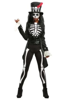 Voodoo Skeleton Women's Costume 14 Voodoo Skeleton Women's Costume -Halloween Costumes womens voodoo skeleton costume alt 1