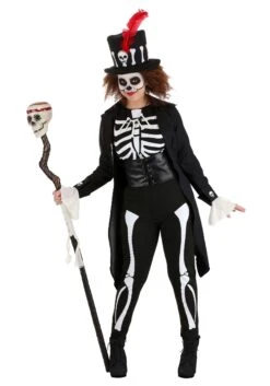 Voodoo Skeleton Women's Costume 17 Voodoo Skeleton Women's Costume -Halloween Costumes womens voodoo skeleton costume alt 4