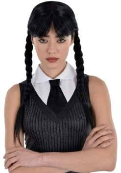 AMSCAN Women's Wednesday Black Costume Wig