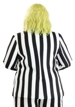 White And Black Stripe Blazer For Women -Halloween Costumes womens white and black stripe blazer alt 8