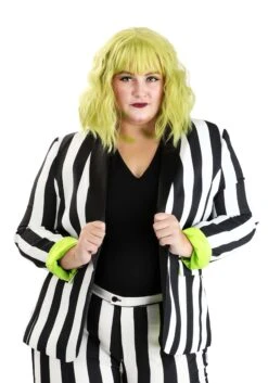 White And Black Stripe Blazer For Women