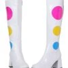 Women's White Polka Dot Gogo Boots