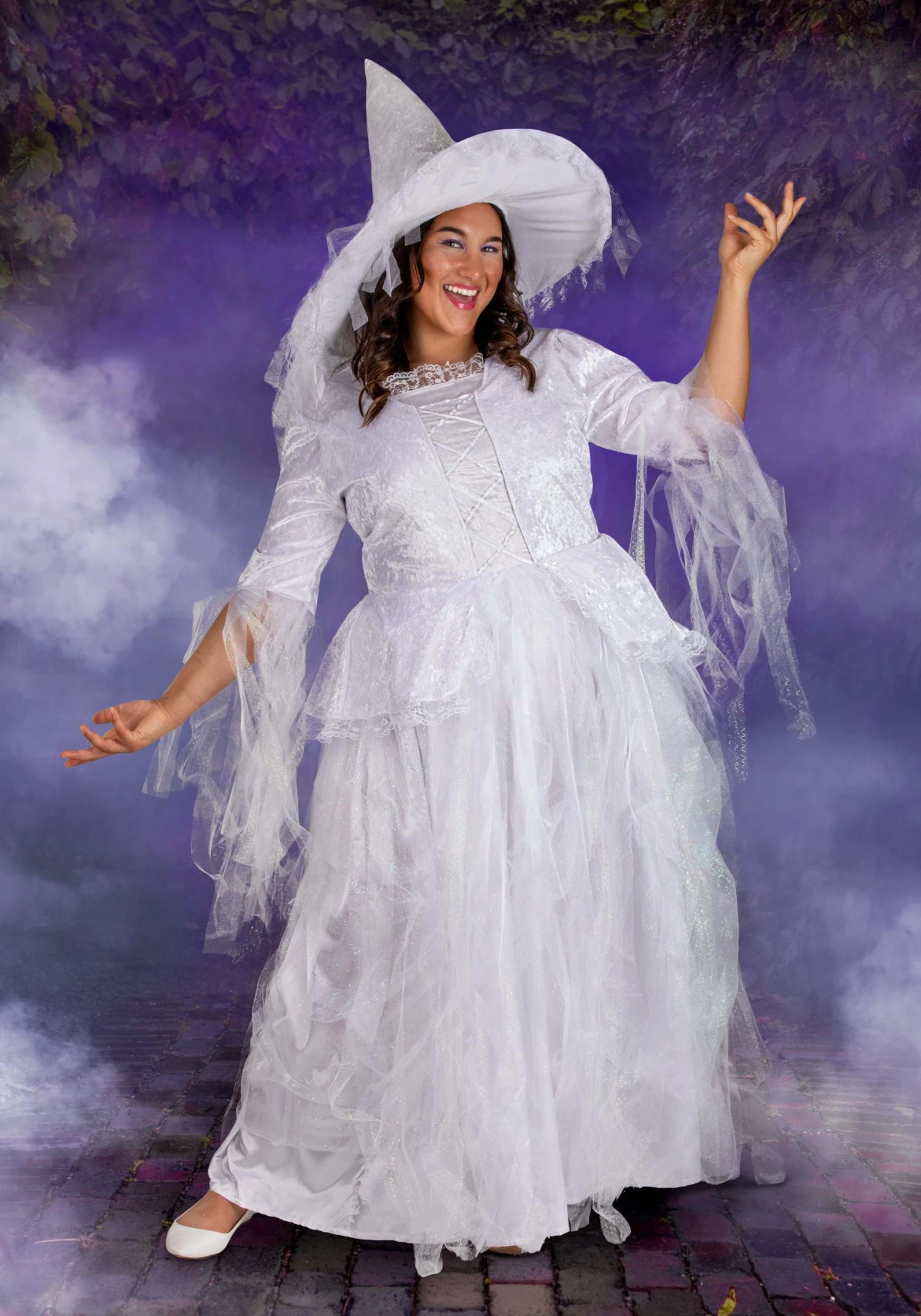 Women's Plus Size White Witch Costume Dress 3 Women's Plus Size White Witch Costume Dress