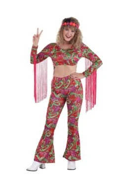 Women's Hippie World Peace Costume 13 Women's Hippie World Peace Costume -Halloween Costumes womens world peace hippie costume alt 2