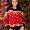Wonder Woman Dark Blue Ugly Christmas Sweater For Adults