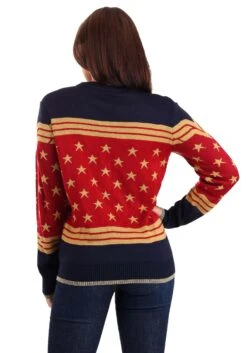 Wonder Woman Dark Blue Ugly Christmas Sweater For Adults 10 Wonder Woman Dark Blue Ugly Christmas Sweater For Adults -Halloween Costumes wonder woman dark blue ugly christmas sweater alt4