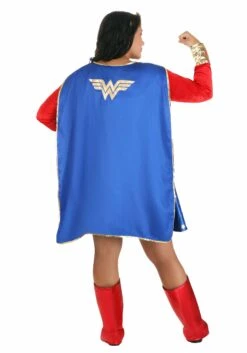 Plus Size Wonder Woman Long Sleeved Costume Dress For Women 12 Plus Size Wonder Woman Long Sleeved Costume Dress For Women -Halloween Costumes wonder woman plus size adult long sleeve dress cos alt 7