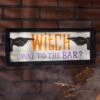 Wooden Witch Bar Halloween Sign 1 Wooden Witch Bar Halloween Sign -Halloween Costumes wooden witch bar sign