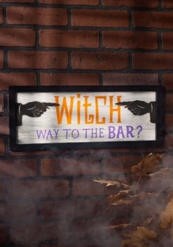 Wooden Witch Bar Halloween Sign