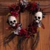 Skulls & Red Roses Halloween Wreath Decoration -Halloween Costumes wreath w skulls roses decoration